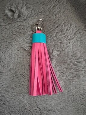 Pink and Teal Tassel Keychain - Fashionable Women’s Accessory